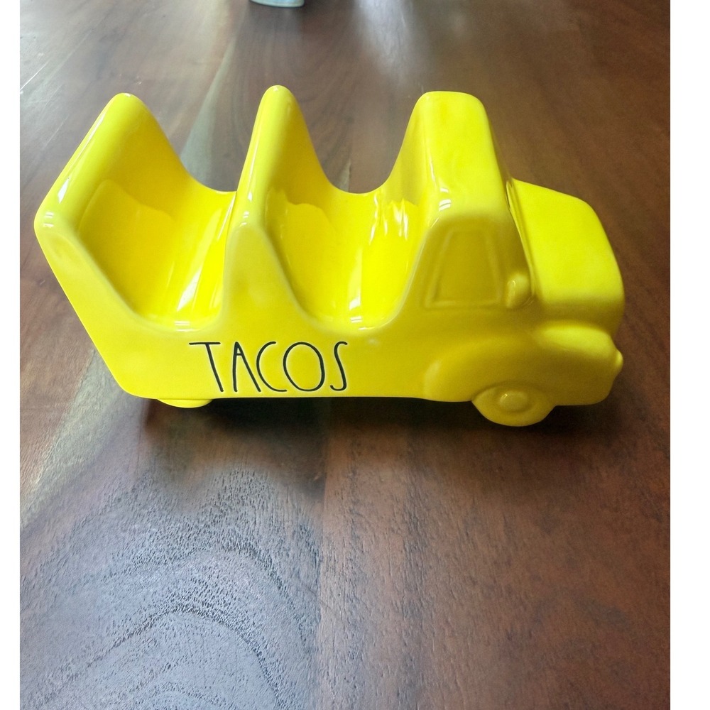Rae Dunn Yellow Ceramic Taco Truck Holder Artisan Collection by Magenta TACOS